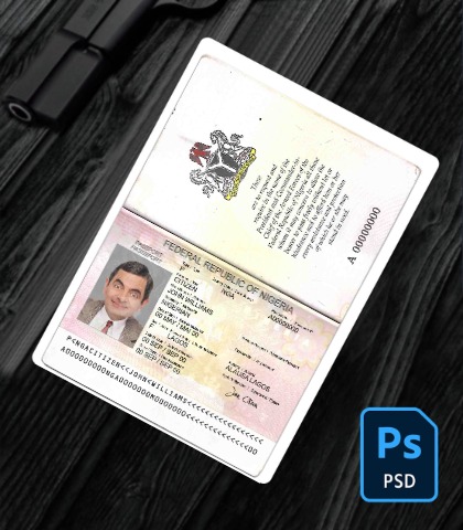 Nigeria passport (2007-2019) PSD